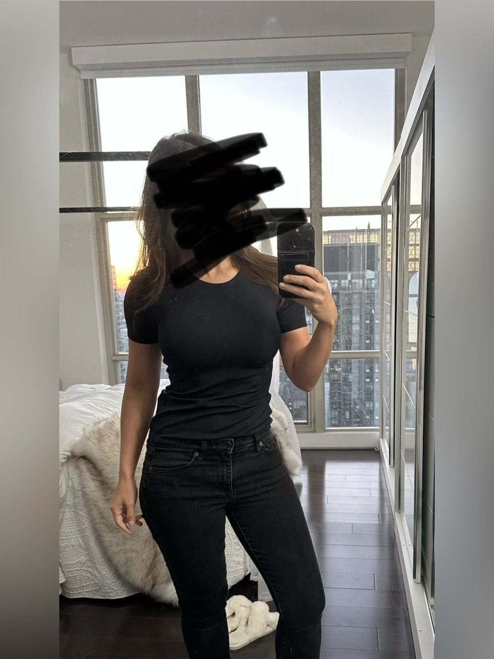 Victoria’s Secret Black Smoothing Fitted Tee Top XS
